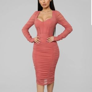 Don't Get Sassy Mesh Midi Dress - Marsala